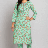 Mint Green Floral Printed Viscose 2-Piece Suit