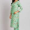 Mint Green Floral Printed Viscose 2-Piece Suit