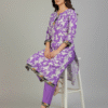 Lavender Floral Printed Karandi 2-Piece Suit
