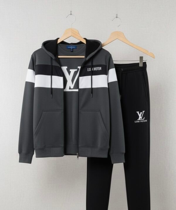 Premium LV Inspired Winter Tracksuit – Stylish Hoodie & Jogger Set