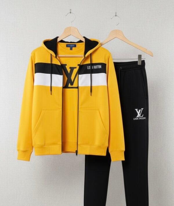Premium LV Inspired Winter Tracksuit – Stylish Hoodie & Jogger Set