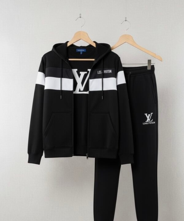 Premium LV Inspired Winter Tracksuit – Stylish Hoodie & Jogger Set