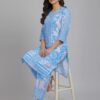 Elegant sky Blue Printed Khaddar 2-Piece Suit