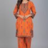Ethnic Print Kurta And Palazzos 2 Pc Khaddar Suit