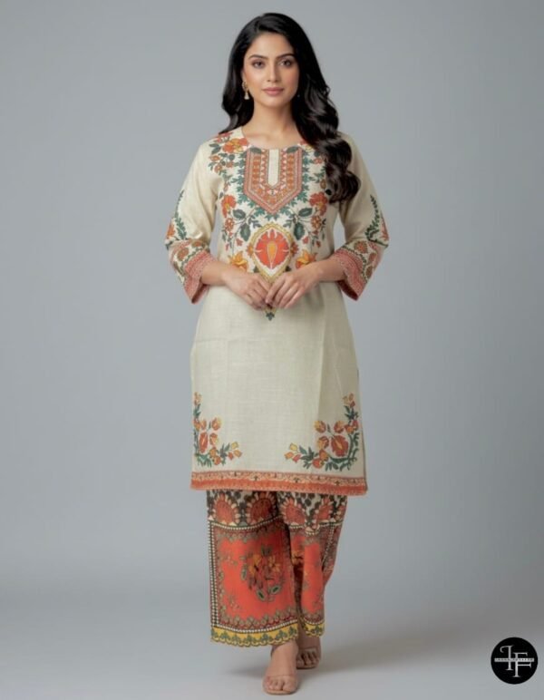 WhatsApp Image 2025-12-06 at 1.26.46 PM Cream and Orange Floral Ensemble Khaddar 2 Pc Suit