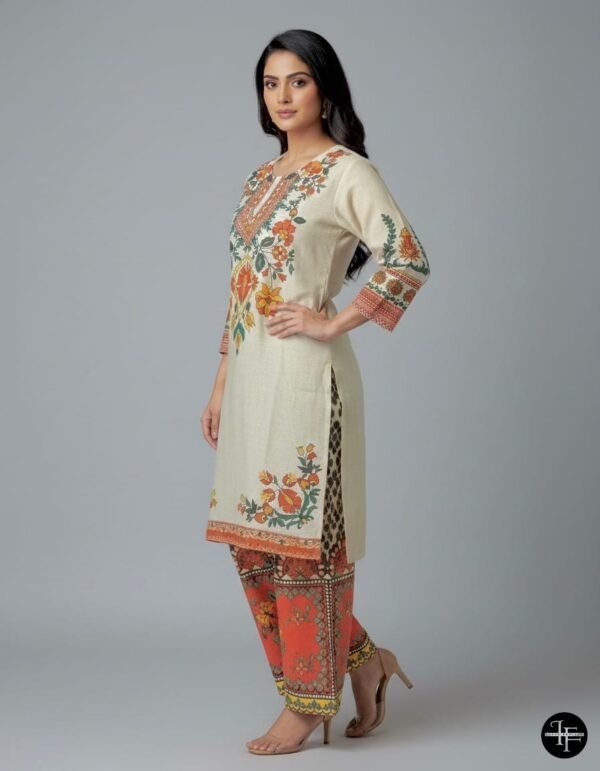 WhatsApp Image 2025-12-06 at 1.26.47 PM (1) Cream and Orange Floral Ensemble Khaddar 2 Pc Suit