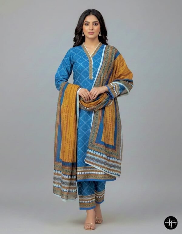 WhatsApp Image 2025-12-10 at 7.37.53 PM Azure Blue Printed Karrandi 3pc Suit With Mustard Shawl