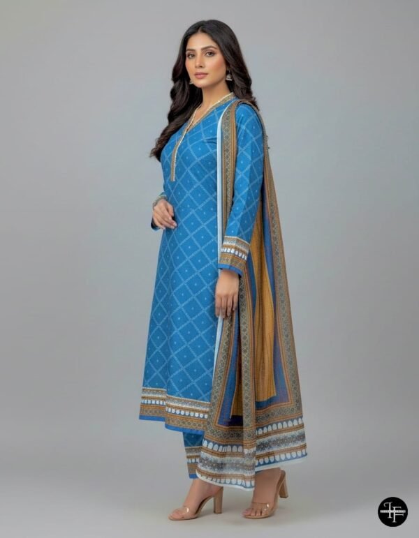 WhatsApp Image 2025-12-10 at 7.37.54 PM (1) Azure Blue Printed Karrandi 3pc Suit With Mustard Shawl