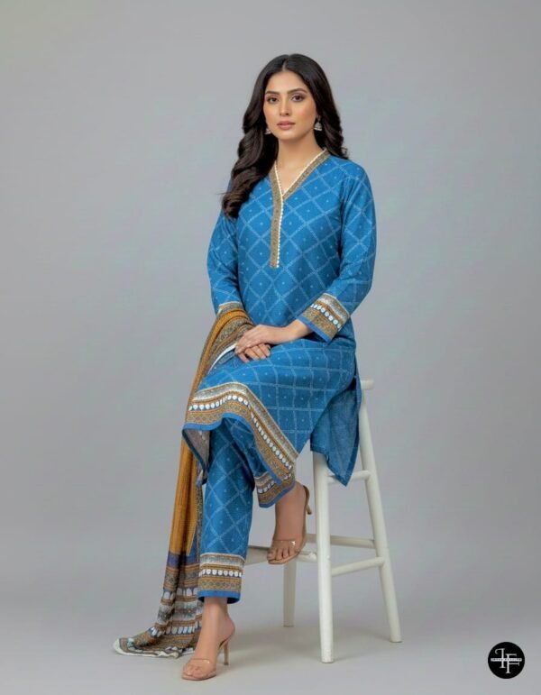 WhatsApp Image 2025-12-10 at 7.37.54 PM Azure Blue Printed Karrandi 3pc Suit With Mustard Shawl