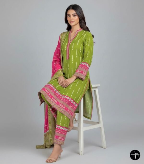 Deep Anthracite and Fuchsia Floral Printed 3pc Suit
