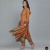 Rust Orange  Printes Karrandi 3pc Suit